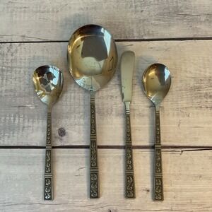 Riviera RIF4 Stainless Flatware Japan‎ Set Of 4 Serving Pieces MCM Vintage